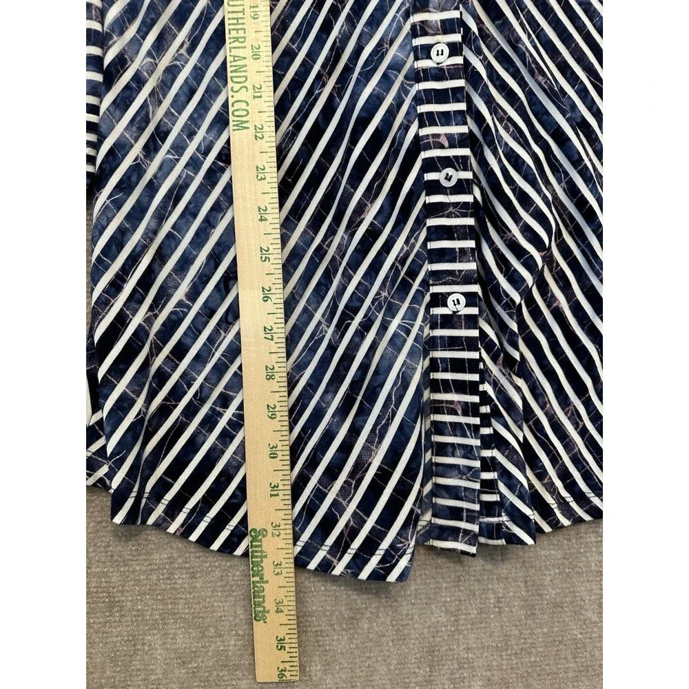Soft Surroundings Knit Shirt Sz XL Blue Button Up,  Button Back Top Long Sleeve